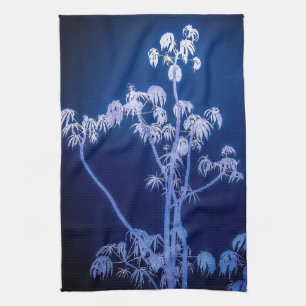 Tree Silhouette In Royal Blues Kitchen Towels