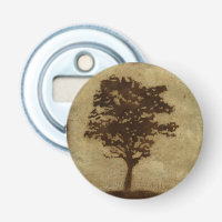 Tree Silhouette on Bronze Background