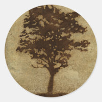Tree Silhouette on Bronze Background