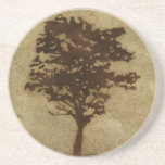 Tree Silhouette on Bronze Background Coaster<br><div class="desc">A bronze background serves as the scene for this silhouette of a tree with branches swaying in the breeze. You almost feel as if you could rest your back against this tree,  sit on the ground and take a long nap.</div>