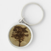 Tree Silhouette on Bronze Background