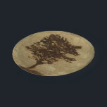 Tree Silhouette on Bronze Background Paper Plate<br><div class="desc">A bronze background serves as the scene for this silhouette of a tree with branches swaying in the breeze. You almost feel as if you could rest your back against this tree,  sit on the ground and take a long nap.</div>