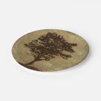 Tree Silhouette on Bronze Background