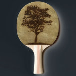 Tree Silhouette on Bronze Background Ping Pong Paddle<br><div class="desc">A bronze background serves as the scene for this silhouette of a tree with branches swaying in the breeze. You almost feel as if you could rest your back against this tree,  sit on the ground and take a long nap.</div>