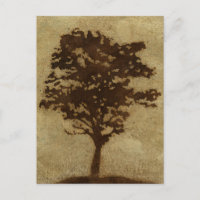 Tree Silhouette on Bronze Background