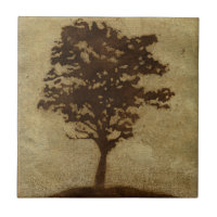 Tree Silhouette on Bronze Background