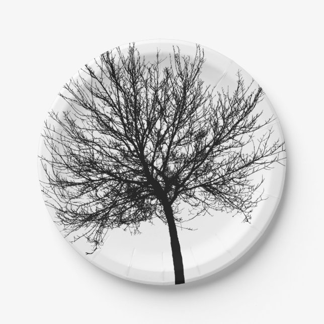 Tree Silhouette Paper Plate (Front)