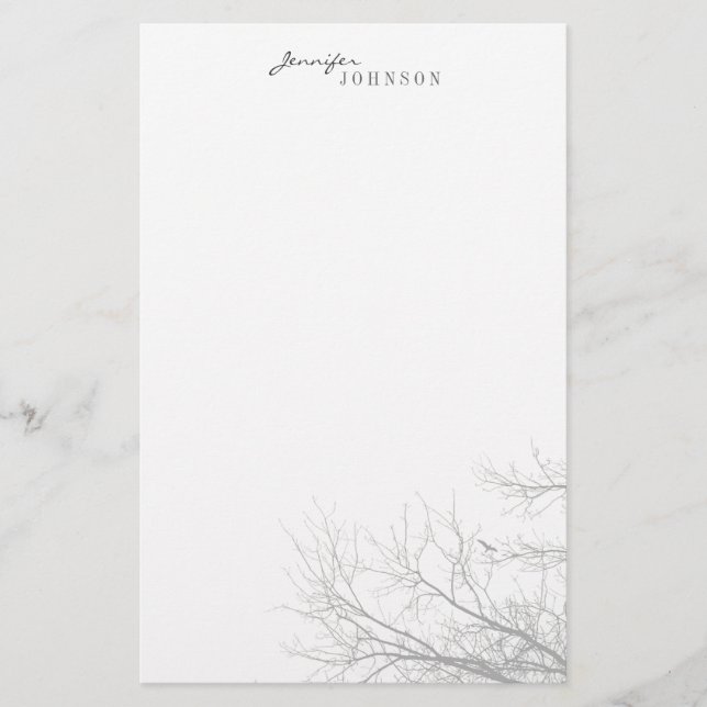 Tree Silhouette personal stationery (Front)