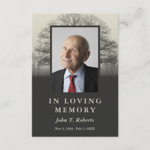 Tree Silhouette Photo Prayer Card