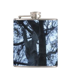 Tree Silhouette Photograph Flask