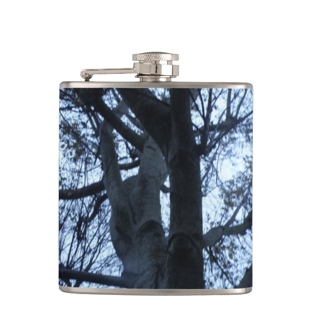 Tree Silhouette Photograph Flask (Front)