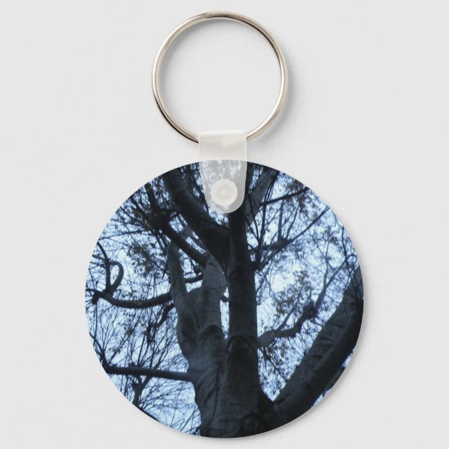 Tree Silhouette Photograph Keychain (Front)