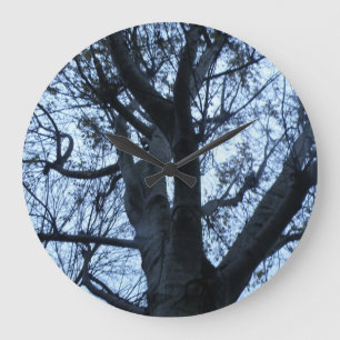 Tree Silhouette Photograph Wall Clock