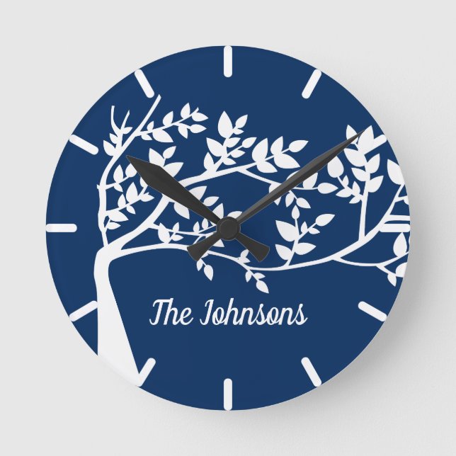 Tree Silhouette Round Clock (Front)