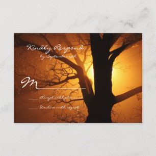 Tree Silhouette Sunset Country Wedding RSVP Cards