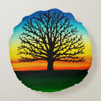 Tree silhouette throw cushion