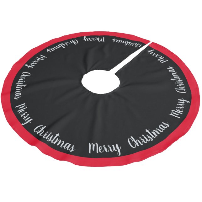 Tree Skirt-Merry Christmas Brushed Polyester Tree Skirt (Angled)