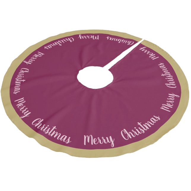 Tree Skirt-Merry Christmas Brushed Polyester Tree Skirt (Angled)