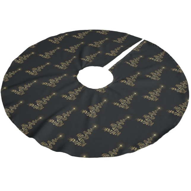Tree Skirt-Music Notes Tree Brushed Polyester Tree Skirt (Angled)