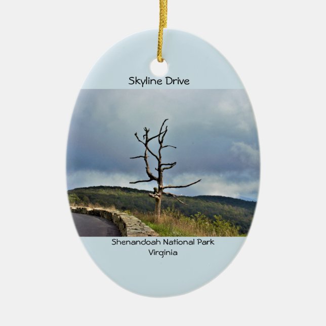 Tree Skyline Drive Ceramic Tree Decoration (Front)