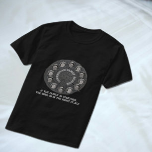 Tree Slice with Family Photo Circles and Quote T-Shirt