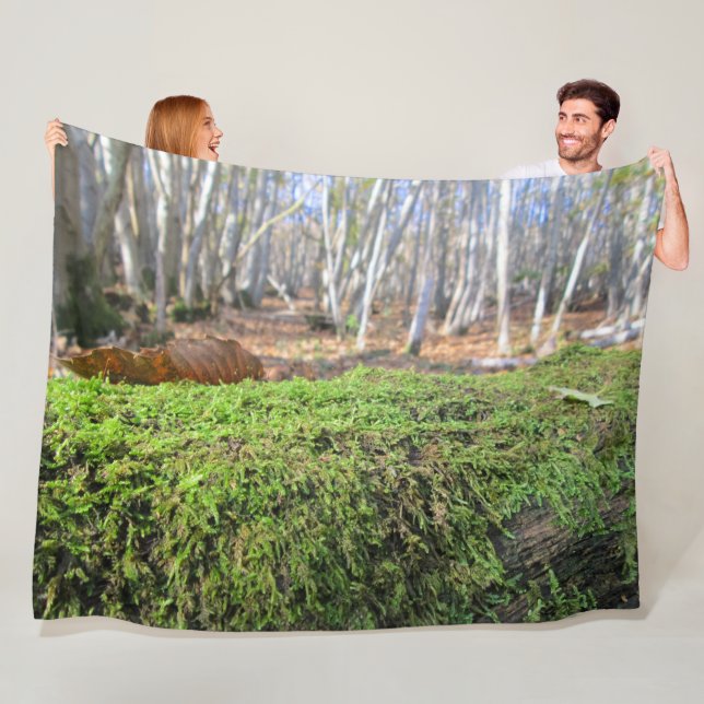 Tree Slumbers in Autumn Moss - Personalized Fleece Blanket (In Situ)