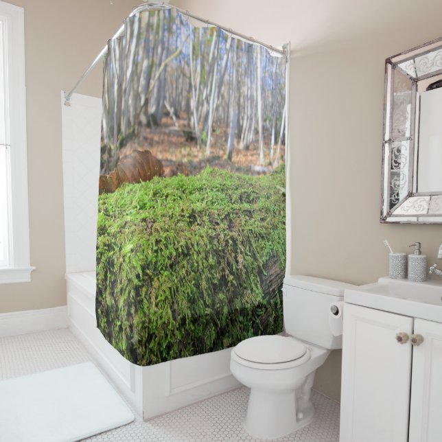 Tree Slumbers in Autumn Moss - Personalized Shower Curtain (In Situ)