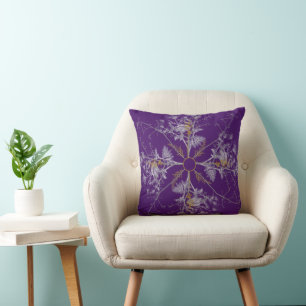 Tree Snowflake Purple Cushion