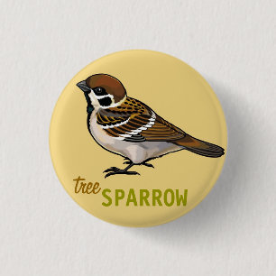 tree sparrow 3 cm round badge