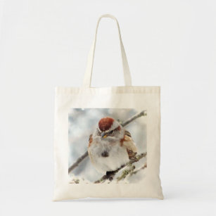 Tree Sparrow in Winter Tote Bag