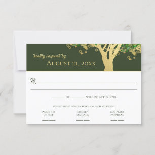 Tree Star of David Bar Mitzvah RSVP Invitation