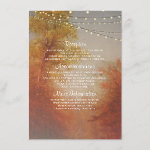 Tree String Lights Rustic Fall Wedding Details Enclosure Card