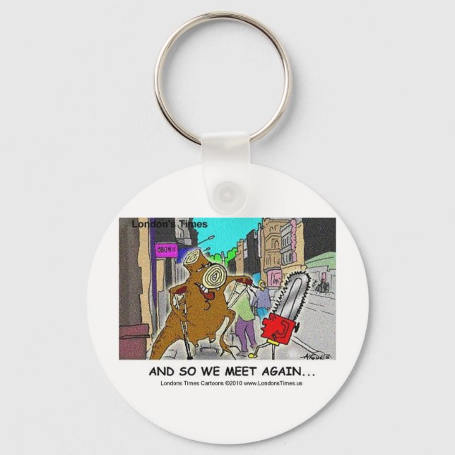 Tree Stump Vs Chainsaw Funny Mugs Cards Gifts Key Ring (Front)