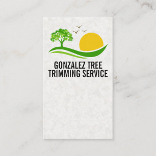 Tree Sun Birds Landscaping Gardener Business Card
