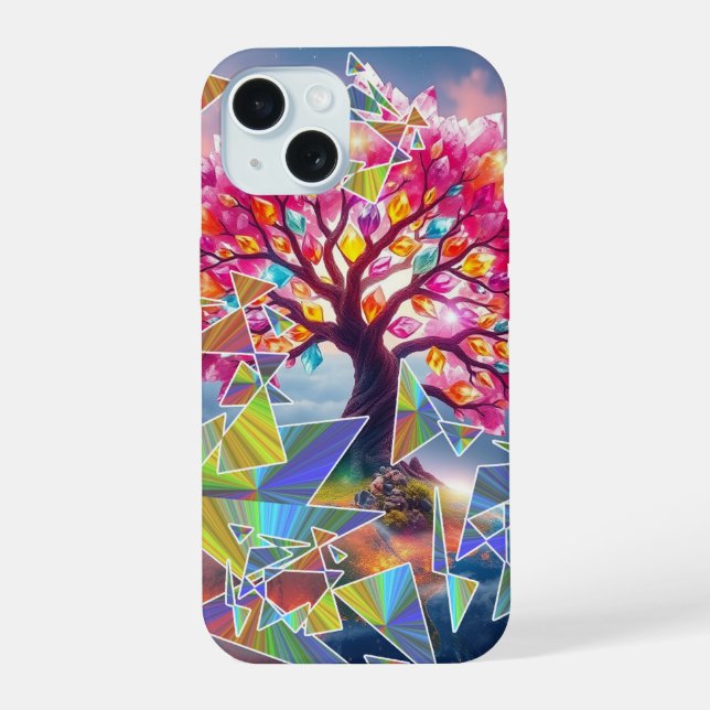 Tree Sunrise iPhone 15 Case (Back)