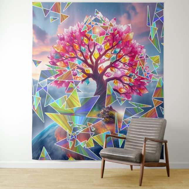 Tree Sunrise Tapestry (In Situ)