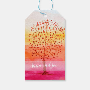 Tree Sunset Watercolor Hand Painted Gift Tags