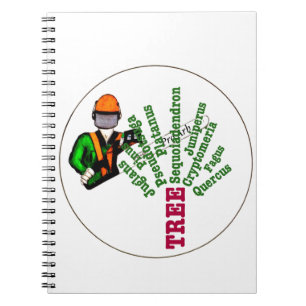 Tree Surgeon Arborist at work present Chainsaw Spiral Notebook
