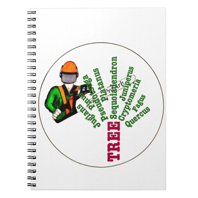 Tree Surgeon Arborist at work present Chainsaw Spiral Notebook (Front)
