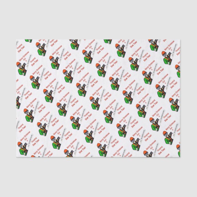 Tree Surgeon Arborist at work present Chainsaw Tissue Paper (Front)