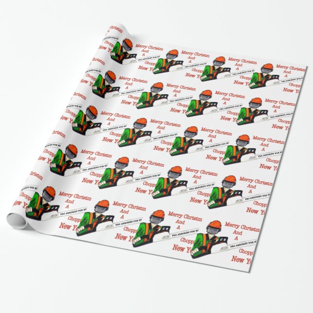 Tree Surgeon Arborist at work present Chainsaw Wrapping Paper (Unrolled)