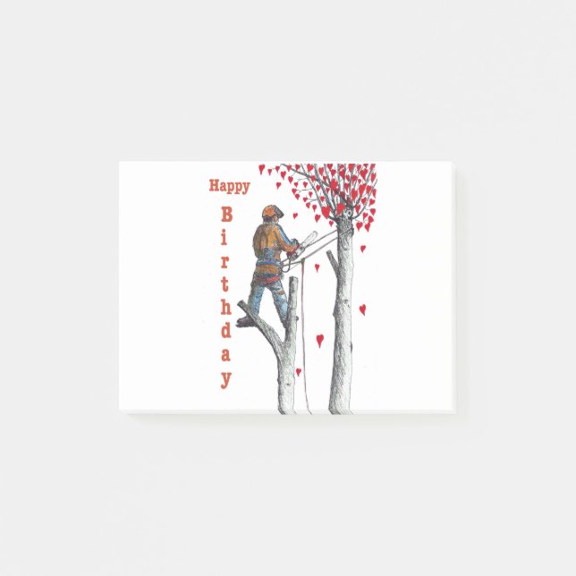 Tree surgeon Arborist Birthday Card Post-it Notes (Front)