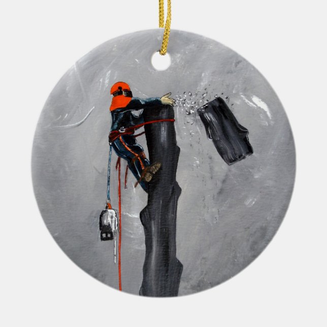 Tree Surgeon Arborist Ceramic Tree Decoration (Front)
