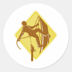Tree Surgeon Arborist Chainsaw Retro Classic Round Sticker