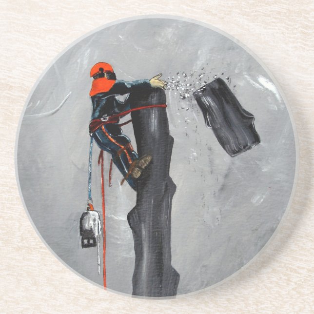 Tree Surgeon Arborist christmas present Birthday Coaster (Front)