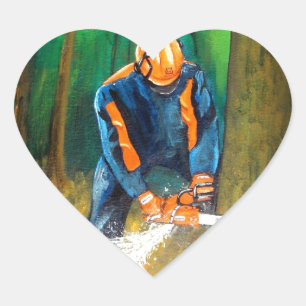 Tree Surgeon Arborist christmas present Birthday Heart Sticker