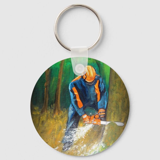 Tree Surgeon Arborist Forester Key Ring (Front)