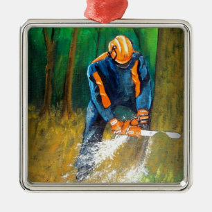 Tree Surgeon Arborist Forester Metal Tree Decoration