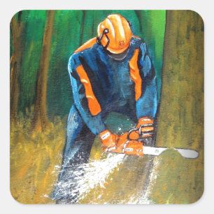 Tree Surgeon Arborist Forester Square Sticker