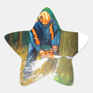 Tree Surgeon Arborist Forester Star Sticker